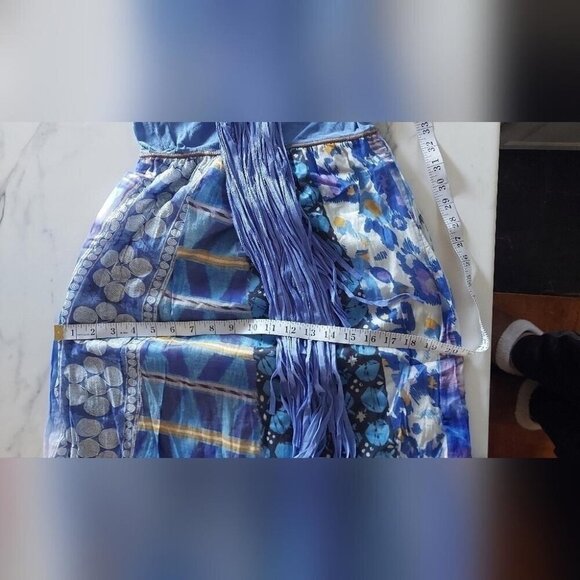 Coastal Cowgirl Dress Fringe Patchwork Boho Midi Mario Serrani Festival Read - Picture 7 of 14